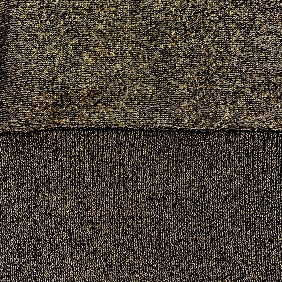 Silk Blend Gold Sparkle Top Elegant Shirt Holiday Party Blouse Valentines Medium - Picture 5 of 5